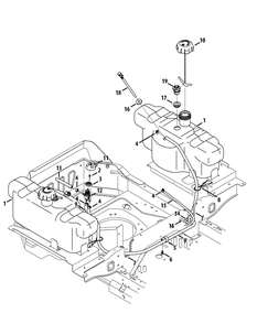 Fuel Tank Diagram and Parts List for Z-FORCESZ60 (17AIDGHD-17AIDGHD010)(2014) Cub Cadet Lawn Tractor